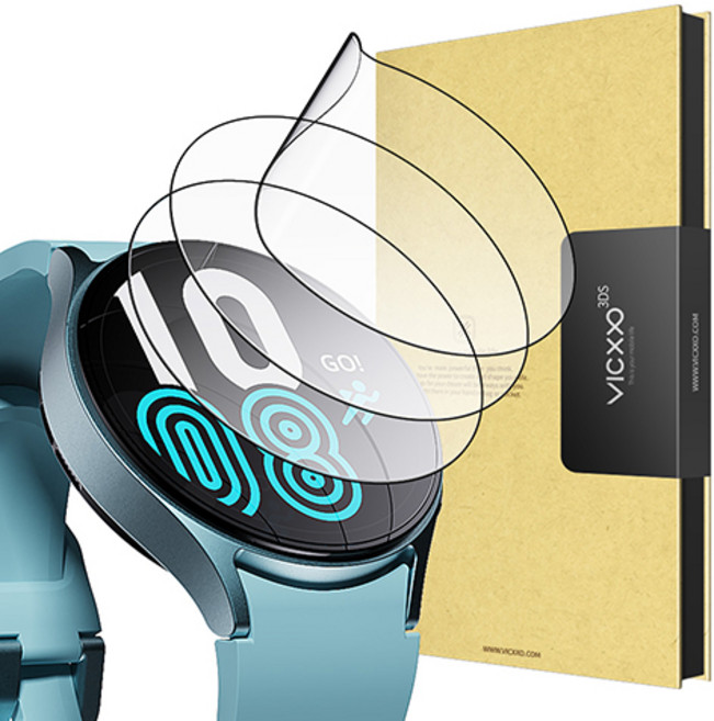 VICXXO 自我修復 Galaxy Watch 全覆蓋螢幕保護貼 3片, 透明