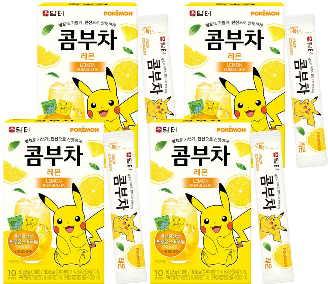 담터 포켓몬 콤부차 레몬, 5g, 10개입, 4개