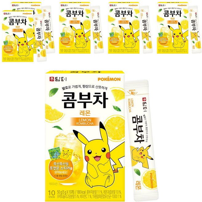 담터 포켓몬 콤부차 레몬, 5g, 10개입, 6개