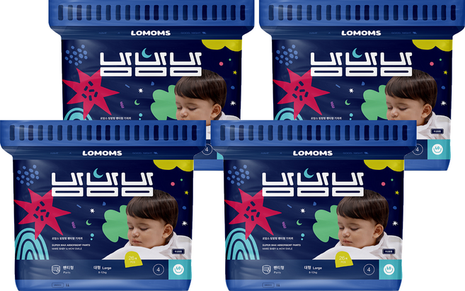 로맘스 밤밤밤 팬티형 기저귀, 대형(L), 104매