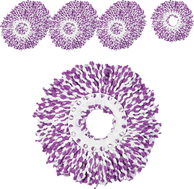 월드크린 핸드 스핀 회전 통돌이 밀대 걸레 리필 퍼플화이트, 8개