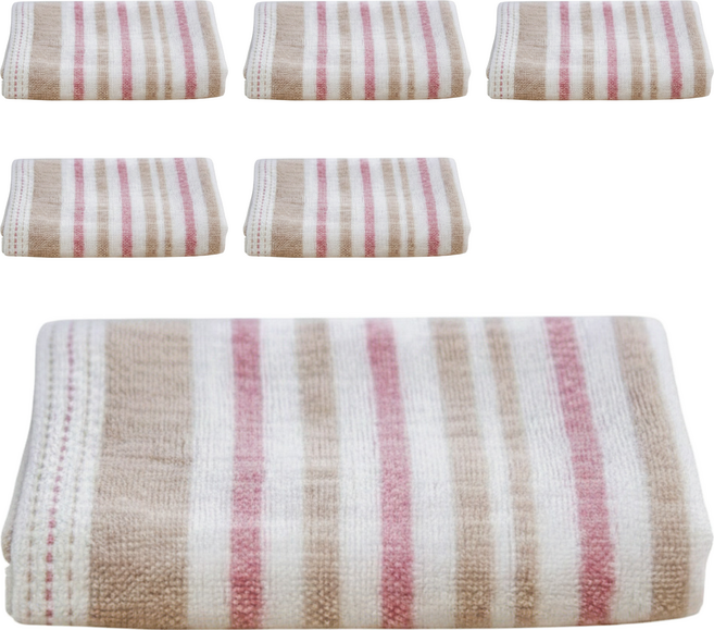 SHING LONG TEXTILE 台灣興隆毛巾 麥克紗布手帕巾, 顏色隨機, 6條