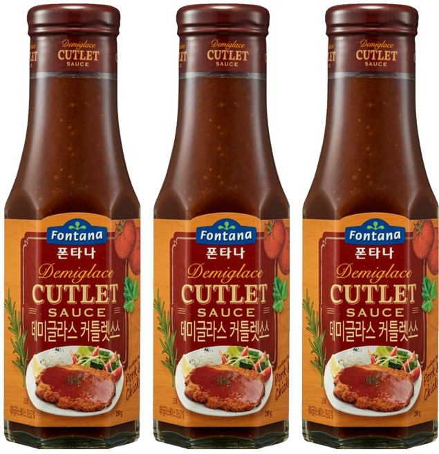 폰타나 데미글라스 커틀렛소스, 280g, 3개