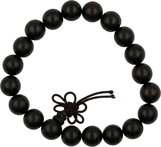 正宗黑檀 木佛珠手鍊 45g, 黑色, 1個