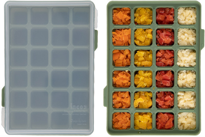 인콕 실리콘 큐브 아이스트레이 24구, 올리브그린, 2개