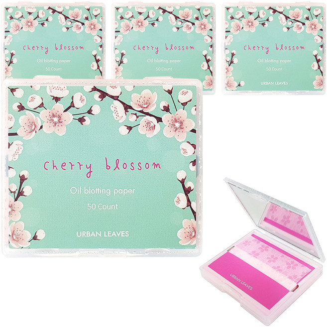 어반리브즈 벚꽃 기름종이 50p + 거울 케이스, 4개