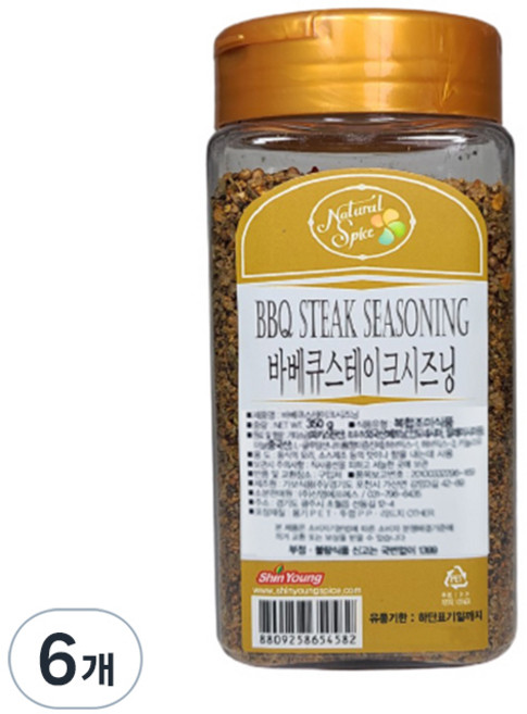 내츄럴스파이스 바베큐 스테이크 시즈닝, 350g, 6개