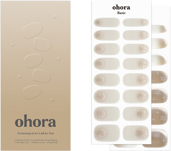 오호라 네일 스트립, 1개, N Snow Spell