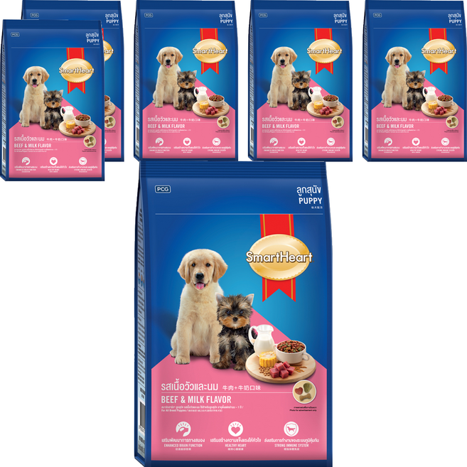 SmartHeart 慧心 幼犬配方 犬糧, 牛肉 + 牛奶, 2.7kg, 6袋