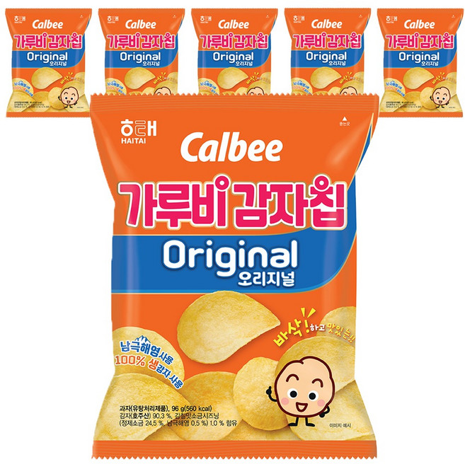 가루비 감자칩 오리지널, 96g, 6개