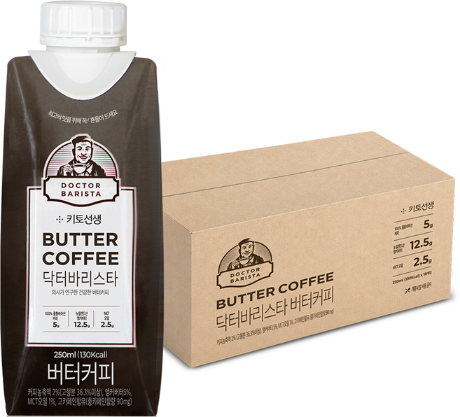 키토선생 닥터바리스타 버터커피, 250ml, 18개
