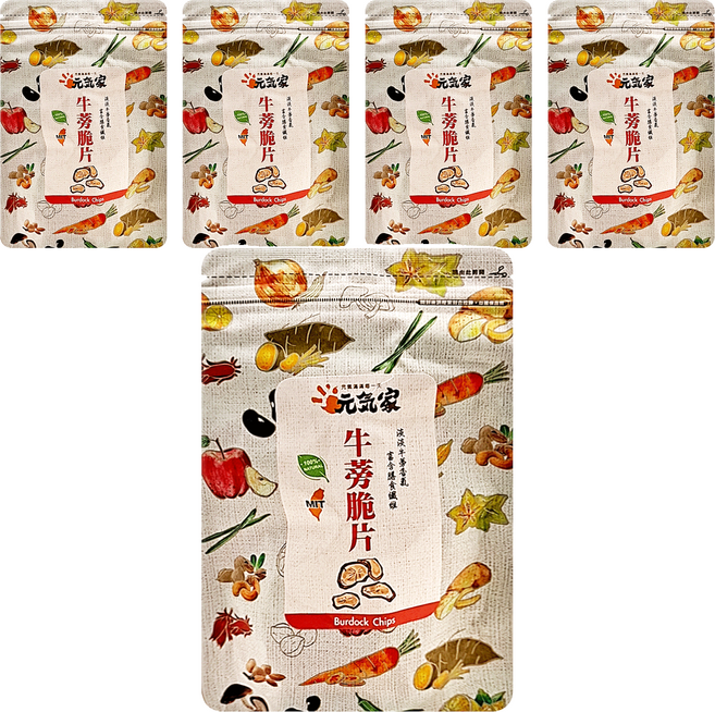 元氣家 牛蒡脆片, 100g, 5包