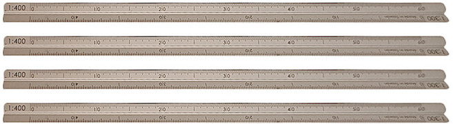 Z1020 AP 細軸鋁製比例尺(印刷刻度)-15cm, 金屬, 4入