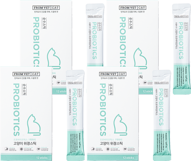 프롬벳 고양이 순수스틱 프로바이오틱스, 12회분, 장건강/유산균, 4개