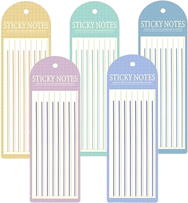 롱 인덱스 플래그 하이라이터 투명 라인 스티커 5종 세트, 800개입, 1세트