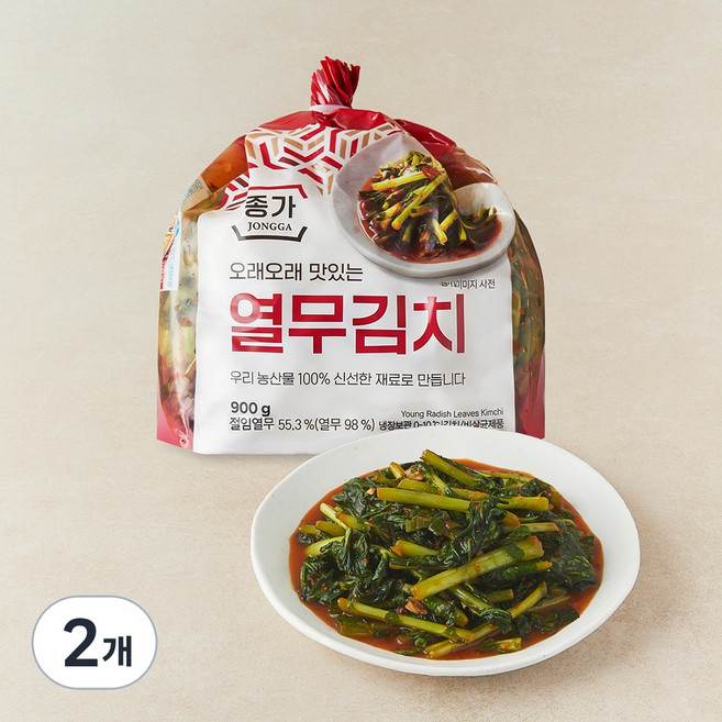 종가 오래오래 맛있는 열무김치, 900g, 2개