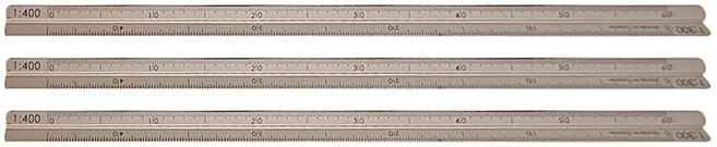 Z1020 AP 細軸鋁製比例尺(印刷刻度)-15cm, 金屬, 3入