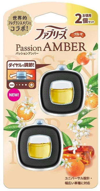 febreze 風倍清 車用夾式芳香劑 2.4ml 2件組, 琥珀香氛, 1個