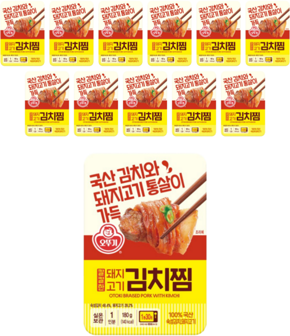오뚜기 칼칼한 돼지고기김치찜, 180g, 12개