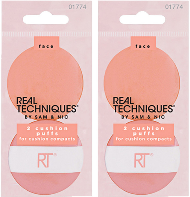 리얼테크닉스 쿠션 퍼프 2p, Lovely pink, 2개