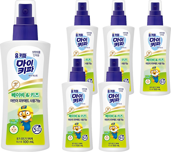 홈키파 마이키파 베이비 앤 키즈 퓨어미스트 해충기피스프레이, 100ml, 6개