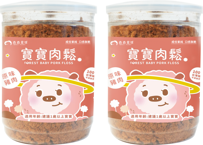 FOREST PLANET 森森星球 寶寶肉鬆 原味豬肉, 120g, 2罐