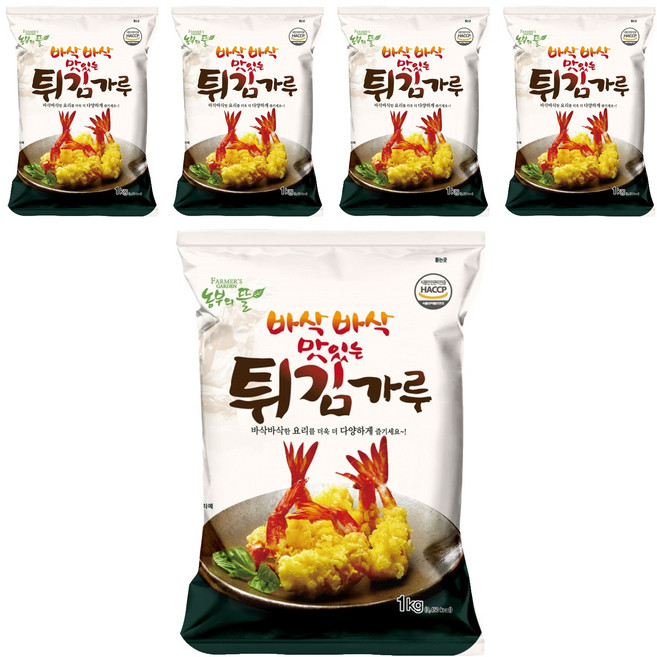 농부의뜰 튀김가루, 1kg, 5개