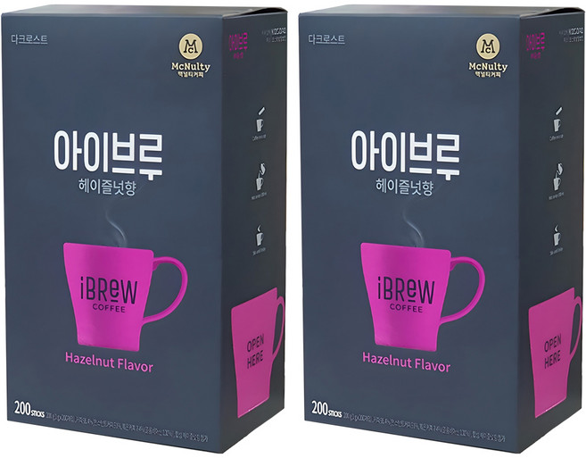 아이브루 헤이즐넛향 원두커피믹스, 1g, 200개입, 2개