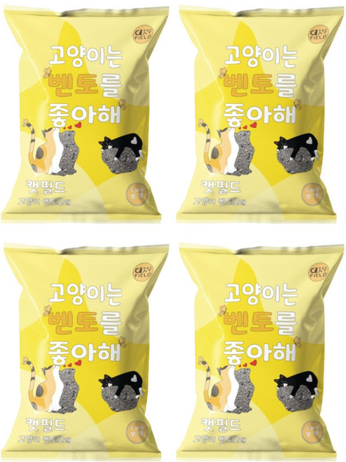 캣필드 응고형 고양이 벤토 모래, 7kg, 4개, 무향