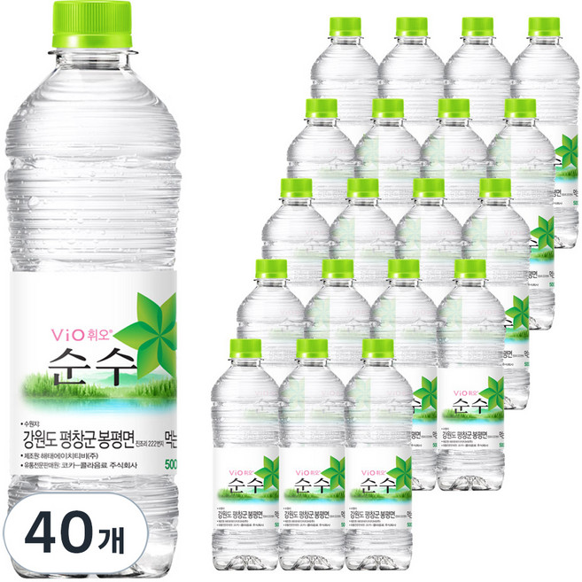 휘오 순수 생수, 500ml, 40개