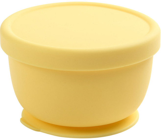 Dailylike Bon Bon 矽膠吸盤學習碗, 檸檬黃色, 1個