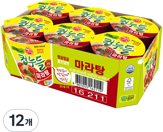 오뚜기 컵누들 마라탕 44.7g, 12개