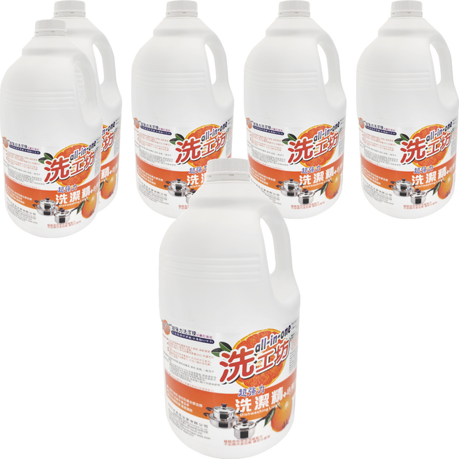 all-in 洗工坊 洗潔精 小蘇打橘皮油, 4L, 6桶