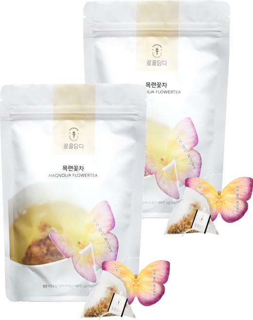 꽃을담다 나비티백 목련꽃차, 500mg, 10개입, 2개