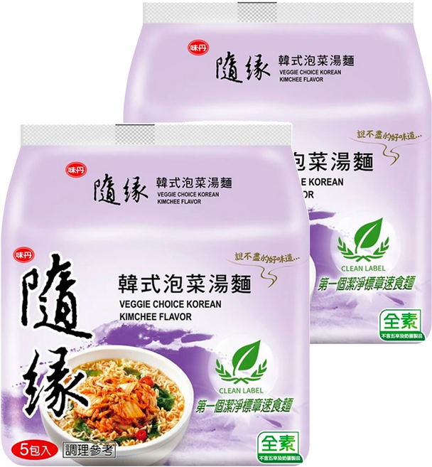 味丹 隨緣 韓式泡菜湯麵 75g, 10包