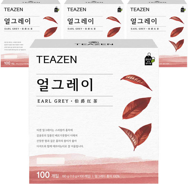 티젠 얼그레이 홍차, 1.6g, 100개입, 4개