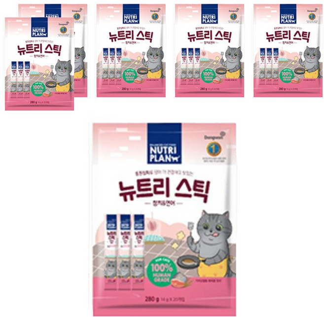 동원뉴트리플랜 고양이 뉴트리 스틱, 혼합맛(참치/연어), 280g, 6개