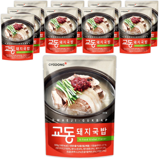교동 부산식 돼지국밥, 500g, 10개