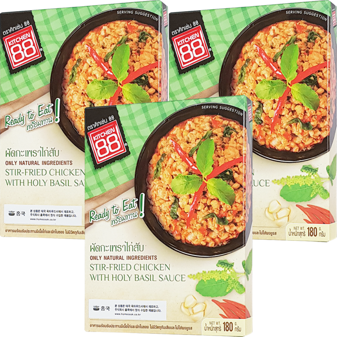홈쿡 타이 바질치킨덮밥 1인분, 180g, 3개
