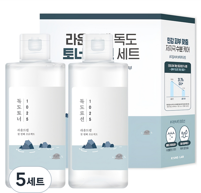 라운드랩 독도 토너 200ml + 로션 200ml 세트, 5세트