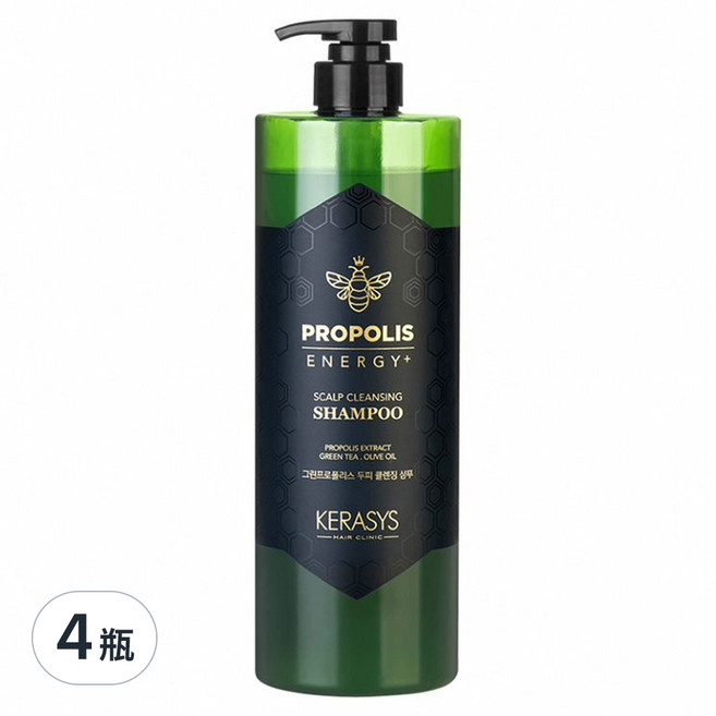 KERASYS 蜂膠活力光澤洗髮精 綠蜂膠, 1L, 4瓶