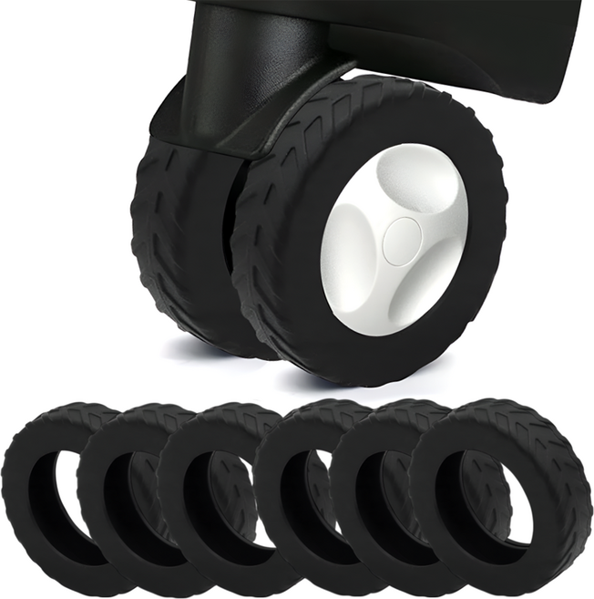 마움스 쫀쫀한 캐리어 바퀴 커버 보호 슈즈, 블랙, 8개