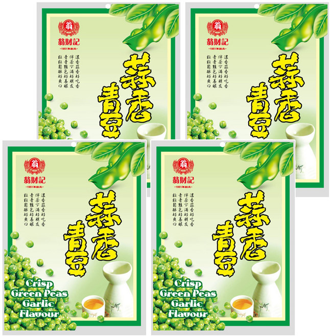 翁財記 青豆蒜香 10包, 200g, 4袋