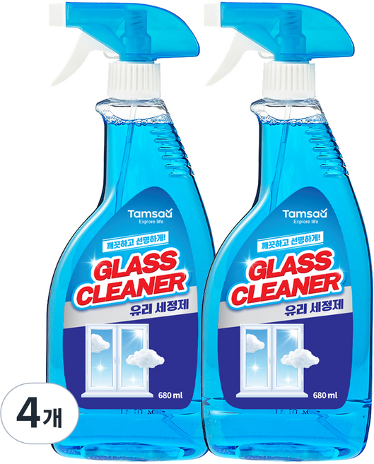 탐사 유리 세정제, 680ml, 4개