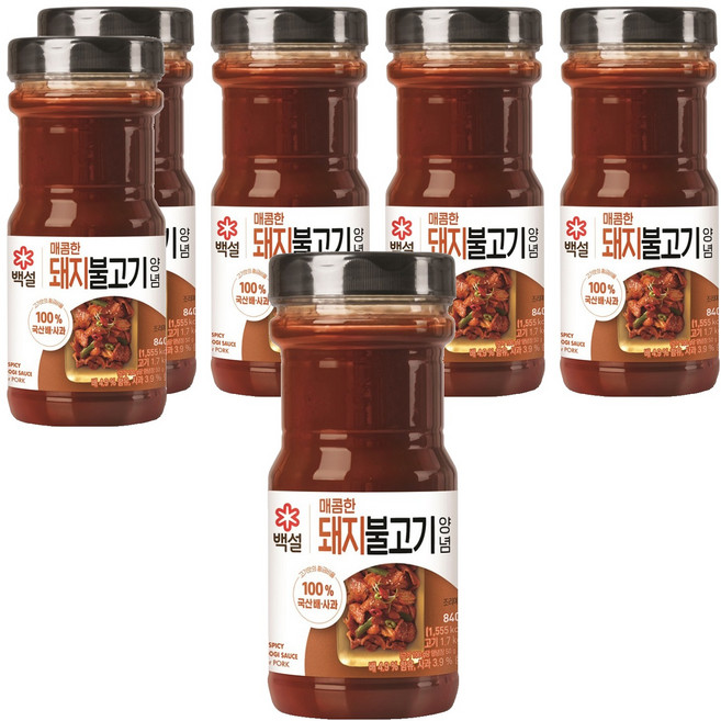 백설 돼지 불고기 양념, 840g, 6개
