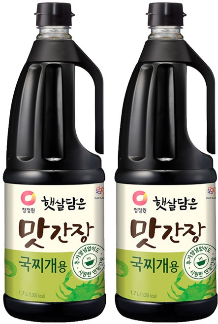 청정원 햇살담은 맛간장 국찌개용, 2개, 1.7L