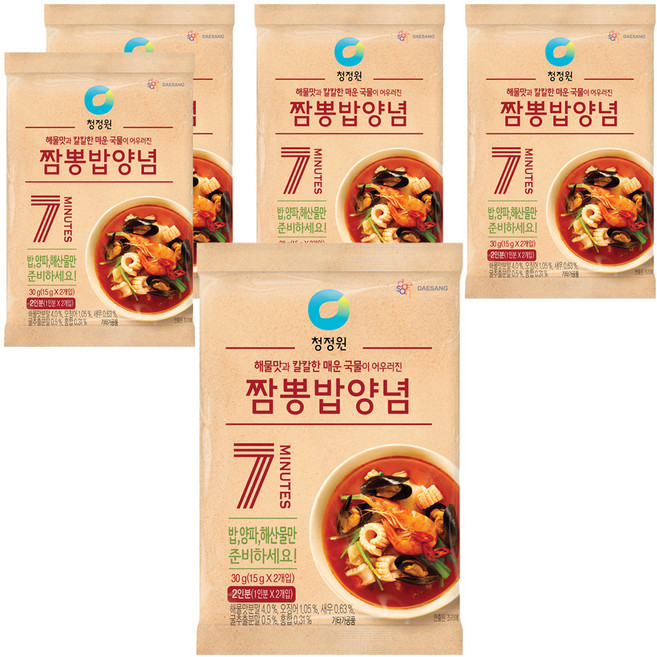 청정원 짬뽕밥양념, 30g, 5개