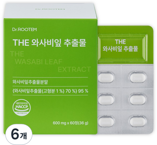 닥터루템 정품 THE 와사비잎 추출물, 6개, 60정
