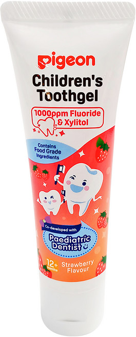 pigeon 貝親 兒童含氟牙膏 草莓 1歲以上, 45g, 1條