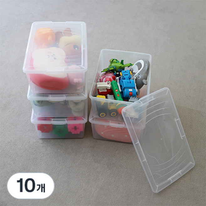 아이리스 국내 제조 다용도 심플 리빙박스 OCA, 투명, M, 10개